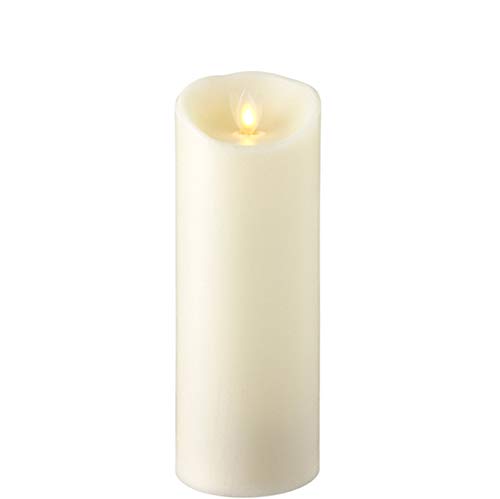 Raz Imports 3"X8" Moving Flame Ivory Pillar Candle - Elegant Flameless Lighting Accent and Decorative Light Source - Flickering Scented Candles for Entryway, Garden, Patio, Bathroom and Living Room - Like New
