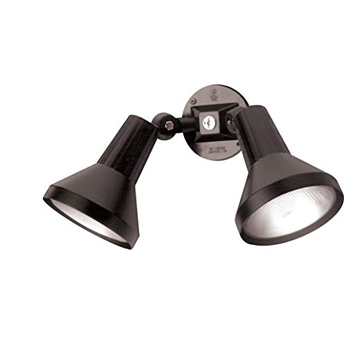 Ciata 15" Outdoor Security Flood Light 2 Head with Heavy Duty Cast Aluminum Body 150W PAR38 Weather Proof Black Finish  - Very Good