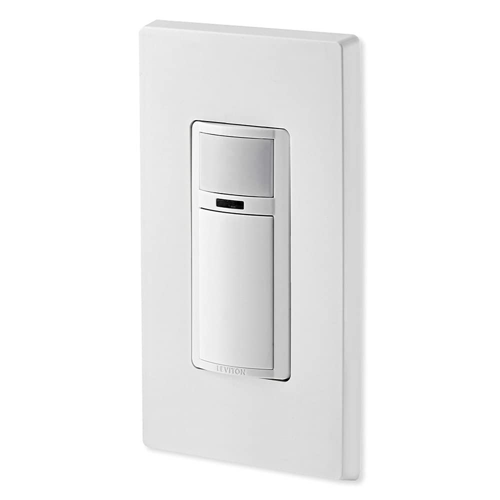 Leviton DVS02-1LW Decora Vacancy Motion Sensor In-Wall Switch, Manual-On, 2A, Single Pole, White