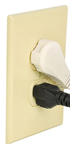 Flat Multiple Outlet Extension Cord 30 Ft for Indoor Use by Bindmaster- UL-Listed 3-Prong Multi Extension Wire- Space-Saving Flat Angled Extension Cord- White - Acceptable