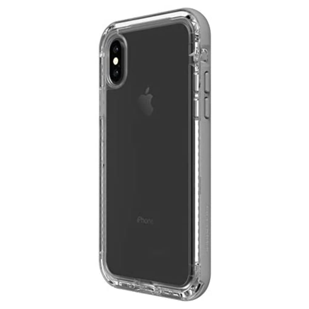 LifeProof Next for iPhone X Case (Beach Pebble (Clear/Sleet Gray)) - Like New