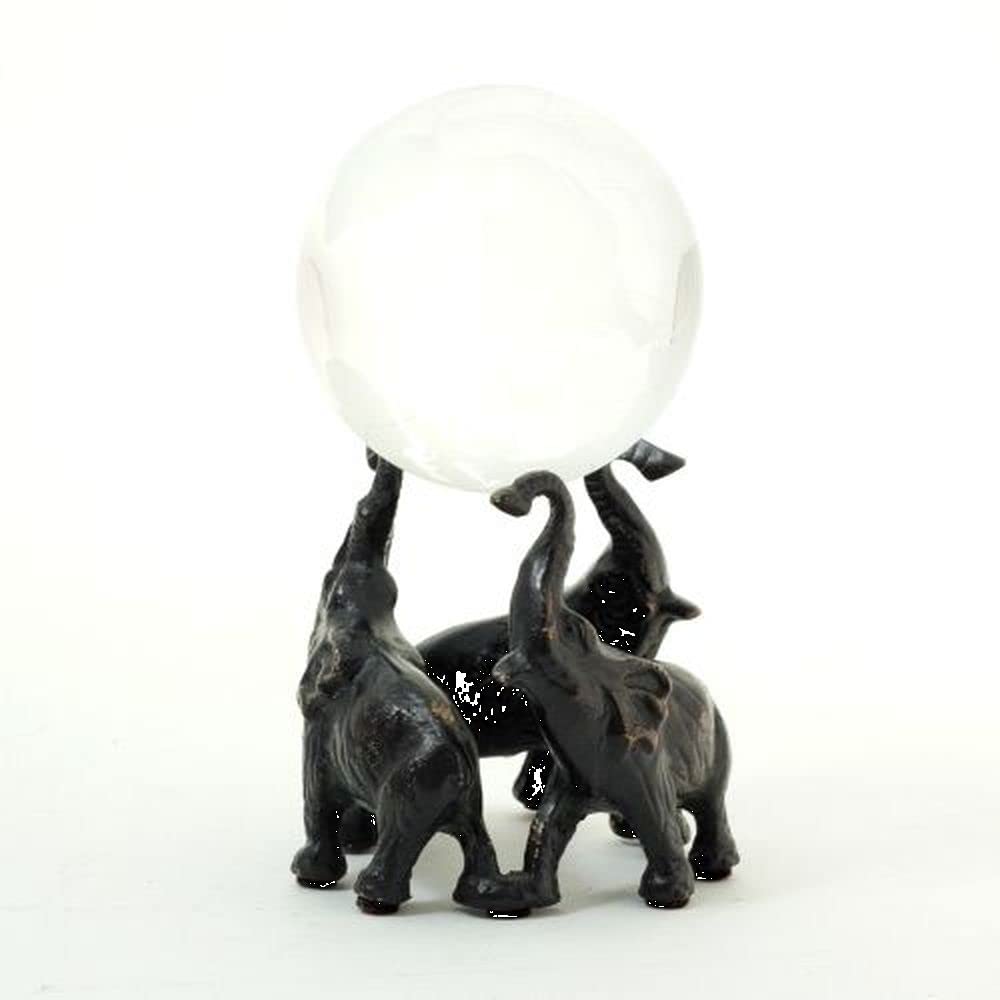 Bey-Berk Elephant Ball Holder, Solid Brass, Patina Finished, Brown - Like New