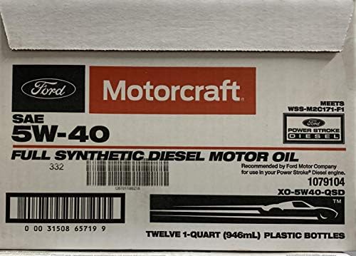 Ford Genuine Fluid XO-5W40-5QSD SAE 5W-40 Full Synthetic Diesel Motor Oil - 1.25 U.S. Gal CASE OF 3 - Like New