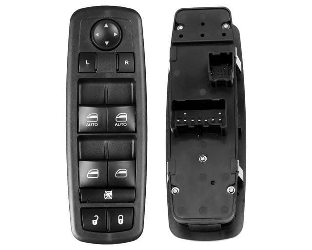 Driver Side Master Power Window Switch, Double Auto Button ONLY - Compatible with Chrysler, Dodge & Jeep, Ram, Grand Caravan, Journey, Liberty - Replaces 4602863AD, 4602870AD, 901-473, 4602863AB - Very Good