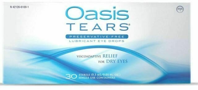 Oasis Tears Preservative-Free Lubricant Drops 30 Sterile Single Use Containers