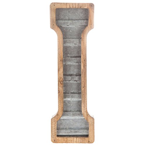 XXL 14" Galvanized Metal and Wood Industrial Home and Business Wall Letters Monogram Letter I - Acceptable