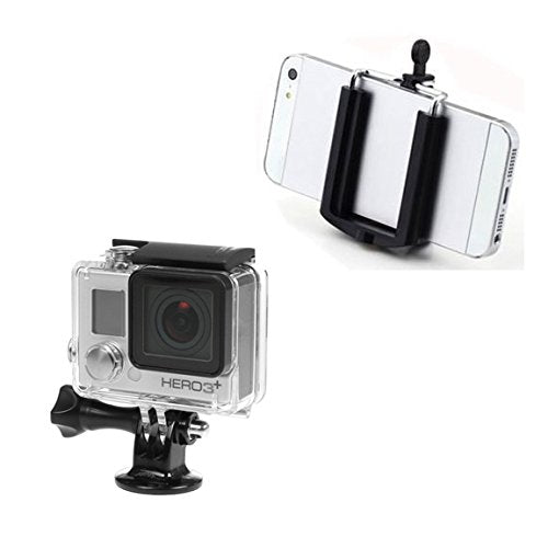 Movo Photo UMC01 Universal Smartphone and GoPro Tripod Mount Adapters for The Apple iPhone, Samsung Galaxy and GoPro Hero, HERO2, HERO3, HERO3+, HERO4 Black, White + Silver Editions - Like New