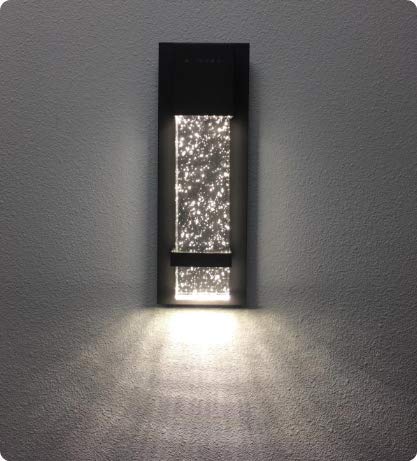 Wall Sconce by Ciata Lighting –Integrated LED Reflects Warm White Lighting Through Glass -Indoor/Outdoor Rectangular Wall Light Fixture –Modern & Stylish Sconce with Matte Black Finish  - Good