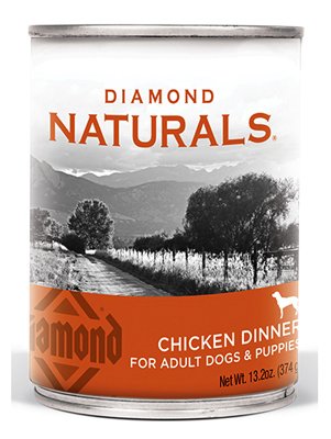 Diamond Pet Foods 61280 Naturals Chicken Dinner Dog Food, 13.2-oz. - Quantity 12 - Like New