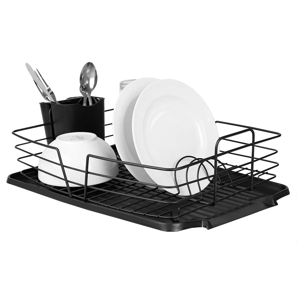 Michael Graves Design Deluxe Dish Rack with a Removable Dual Compartment Utensil Holder - Like New