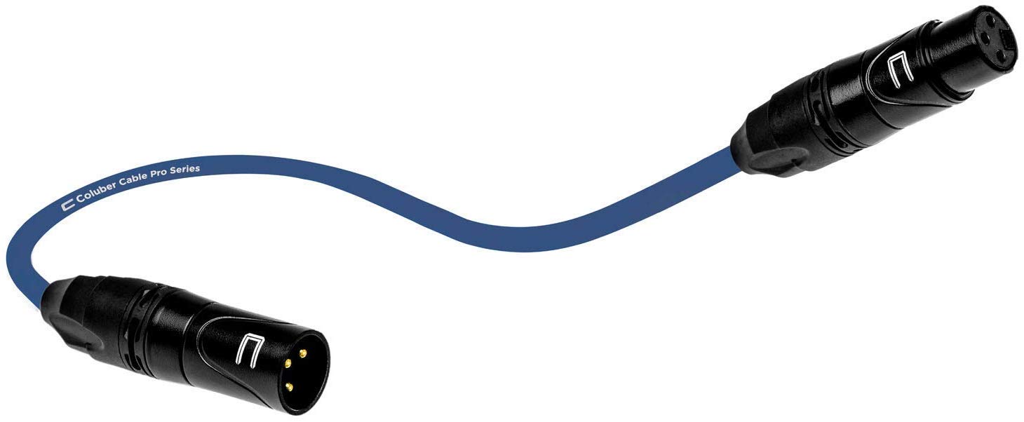 Balanced XLR Cable Male to Female - 0.5 Feet (6 inches) Blue - Pro 3-Pin Microphone Connector for Powered Speakers, Audio Interface or Mixer for Live Performance & Recording - Acceptable