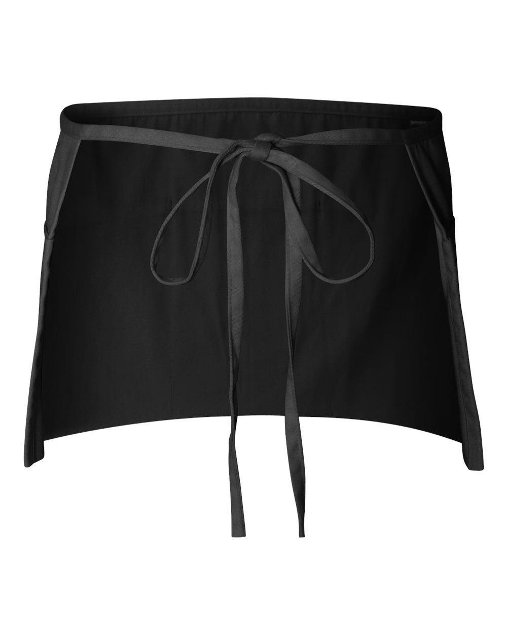 White Classic 12 Pack - Black Server Waist Aprons, Waitress Half Apron - Acceptable