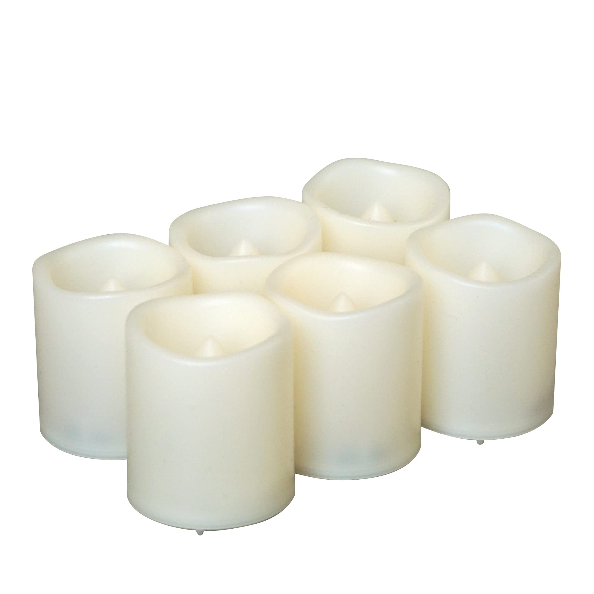 Flameless Fake Battery Operated LED Votive Candles Flickering Powered Bright Tea Lights for Birthday Party Bridal Shower Baby Shower Wedding Christmas Home Decorations Battery Included, Set of 6  - Like New