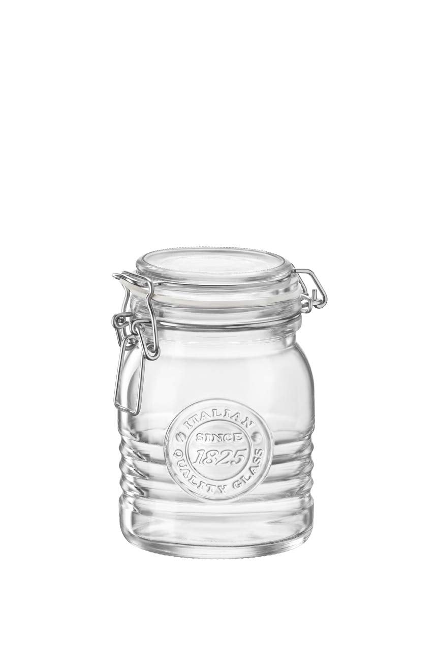 Bormioli Rocco Officina1825 Jar with Swing Top, Set of 6, 22.25 oz, Clear - Like New