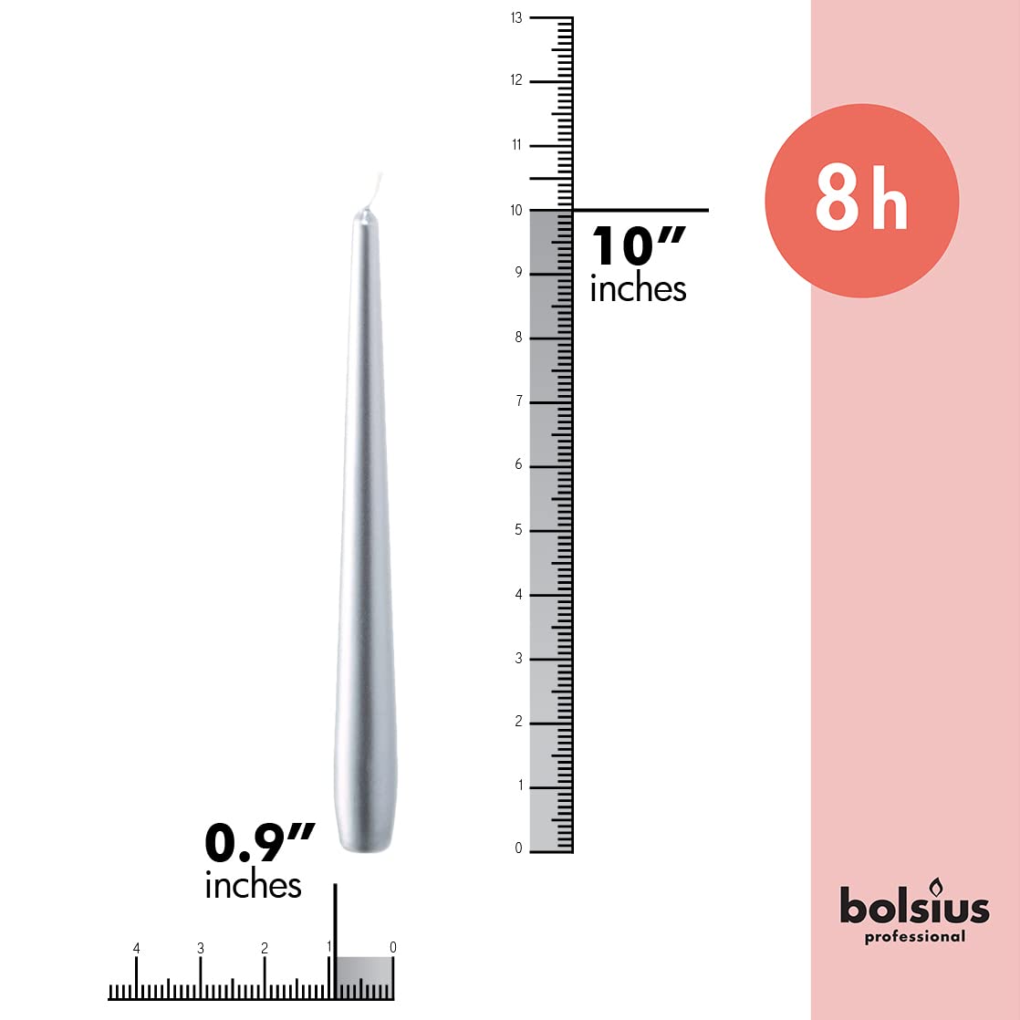 BOLSIUS Taper Candles - 8 Burn Hours - Premium European Quality - Unscented Smokeless & Dripless Household Party Candlesticks - Good