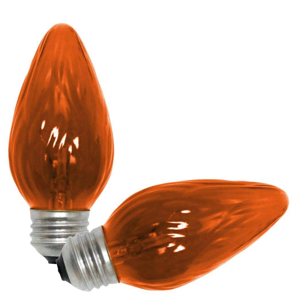 Satco 02770 - 40W F/15 AMBER 2 PER CARD S2770 F15 Decor Flame Tip Light Bulb - Like New