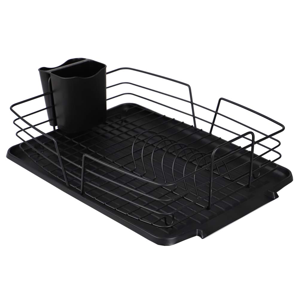 Michael Graves Design Deluxe Dish Rack with a Removable Dual Compartment Utensil Holder - Like New