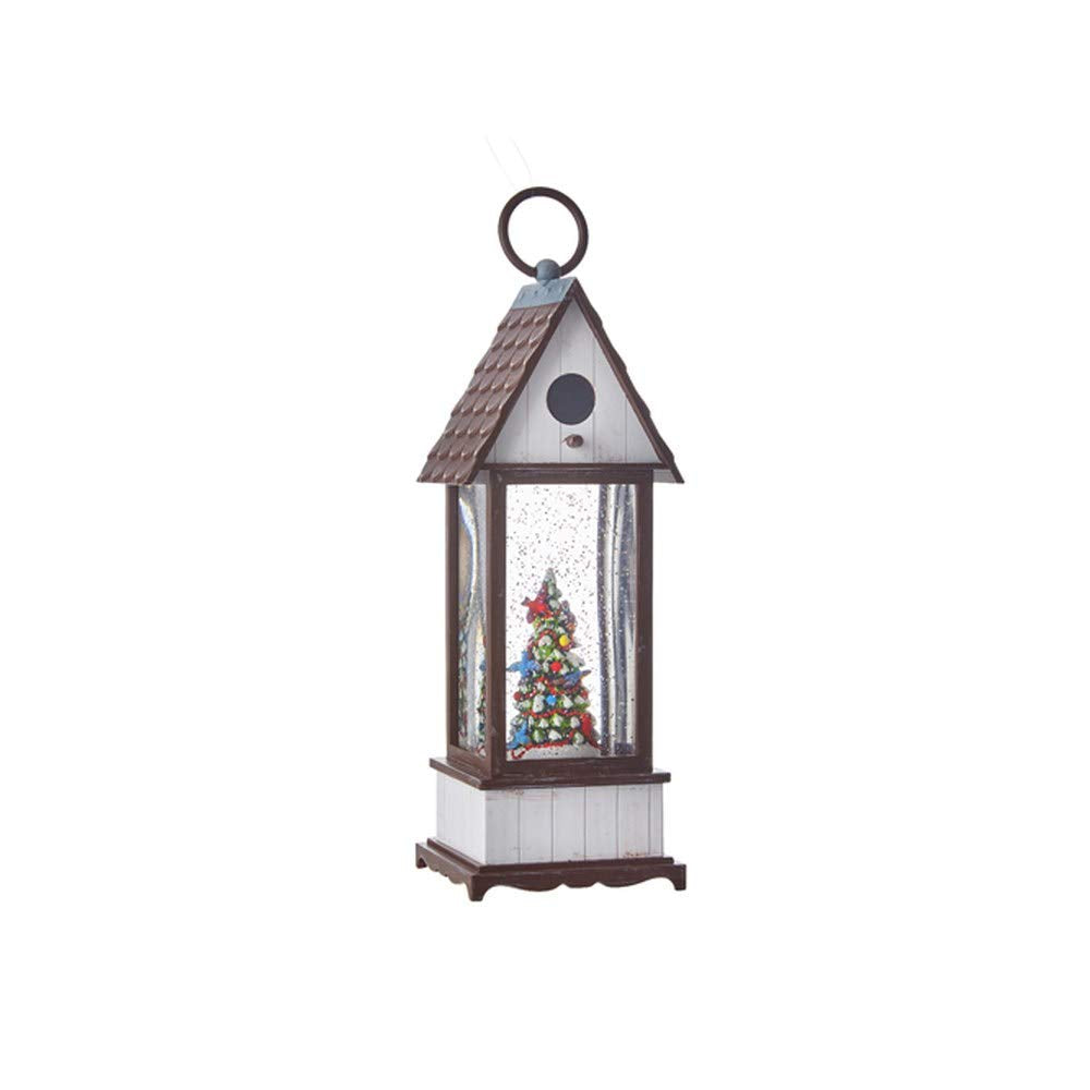 RAZ Imports 2021 Holiday Water Lanterns 11.75-inch Birds in Christmas Tree Lighted Birdhouse - Like New