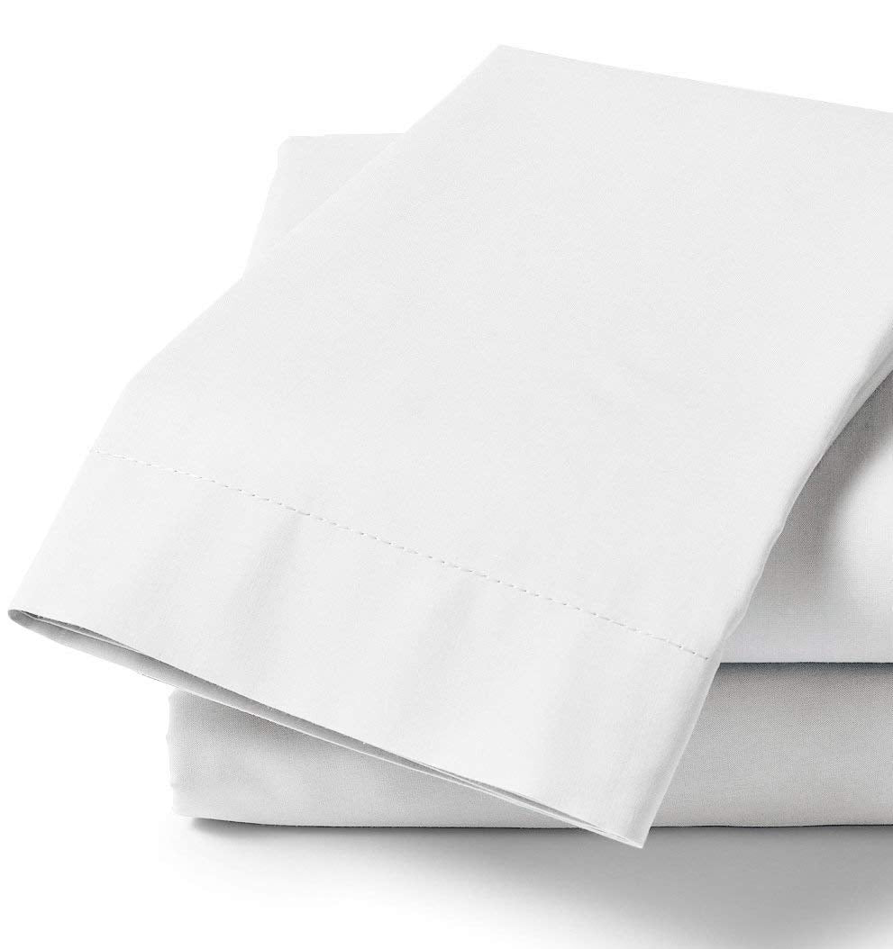 Standard White Pillowcases, T-180 Percale Hotel Linen - Like New