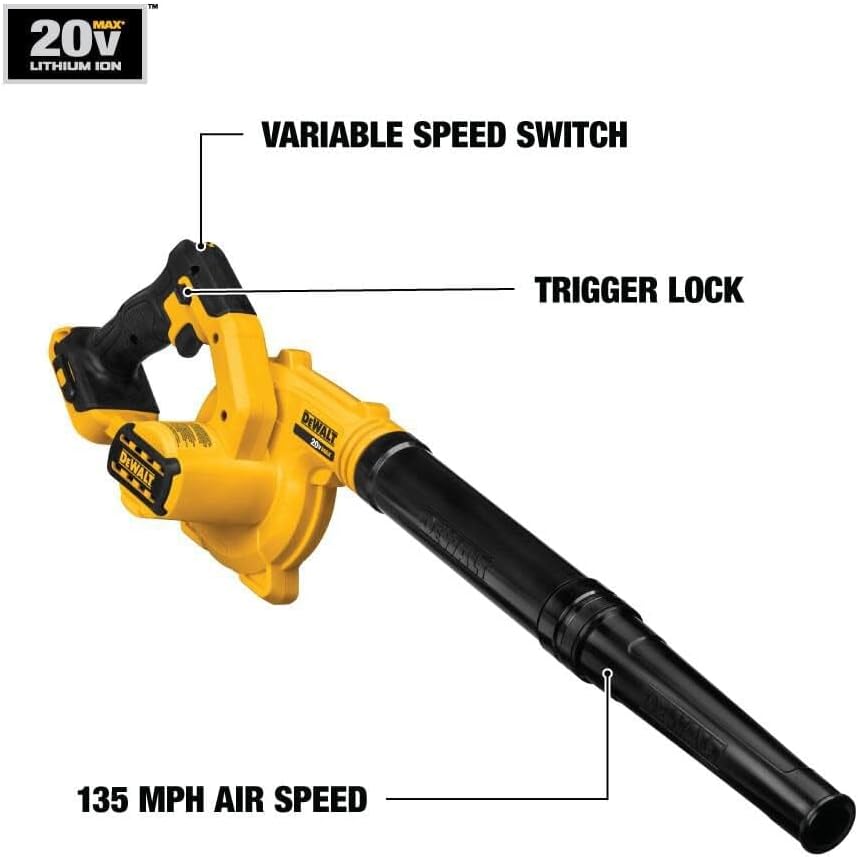 DEWALT DCE100BR 20V MAX Cordless Li-Ion Jobsite Leaf Blower (Bare Tool)