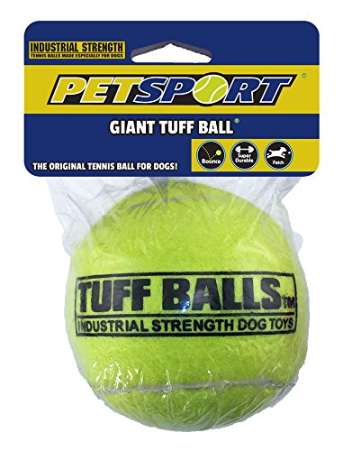 PetSport Yellow Tennis Ball Dog Toys | 1 Pack Mega (6") Tuff Balls for Extra Large Dogs | Pet Safe Non-Toxic Industrial Strength Felt & Rubber | Exercise, Train or Toss at Dog Park - Very Good