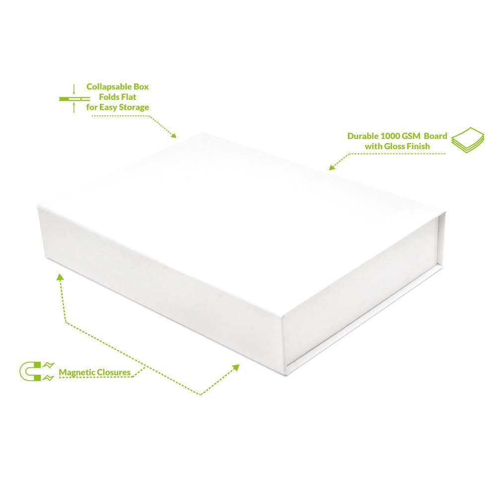 Prime Line Packaging 11x8x2 15 Pack White Magnetic Closure Box, Bridesmaid Proposal Box, Magnetic Gift Box for Small Business, Christmas Presents Bulk - Like New