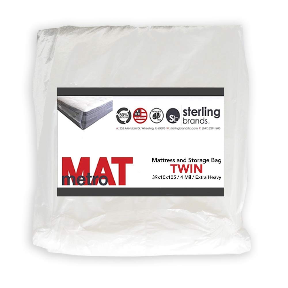 Resilia Mattress Bag for Moving and Storage � Twin, 39 x 10 x 105 Inches, Heavy-Duty 4mm Thick Bag, Clear Polyethylene, Made in the USA - Like New