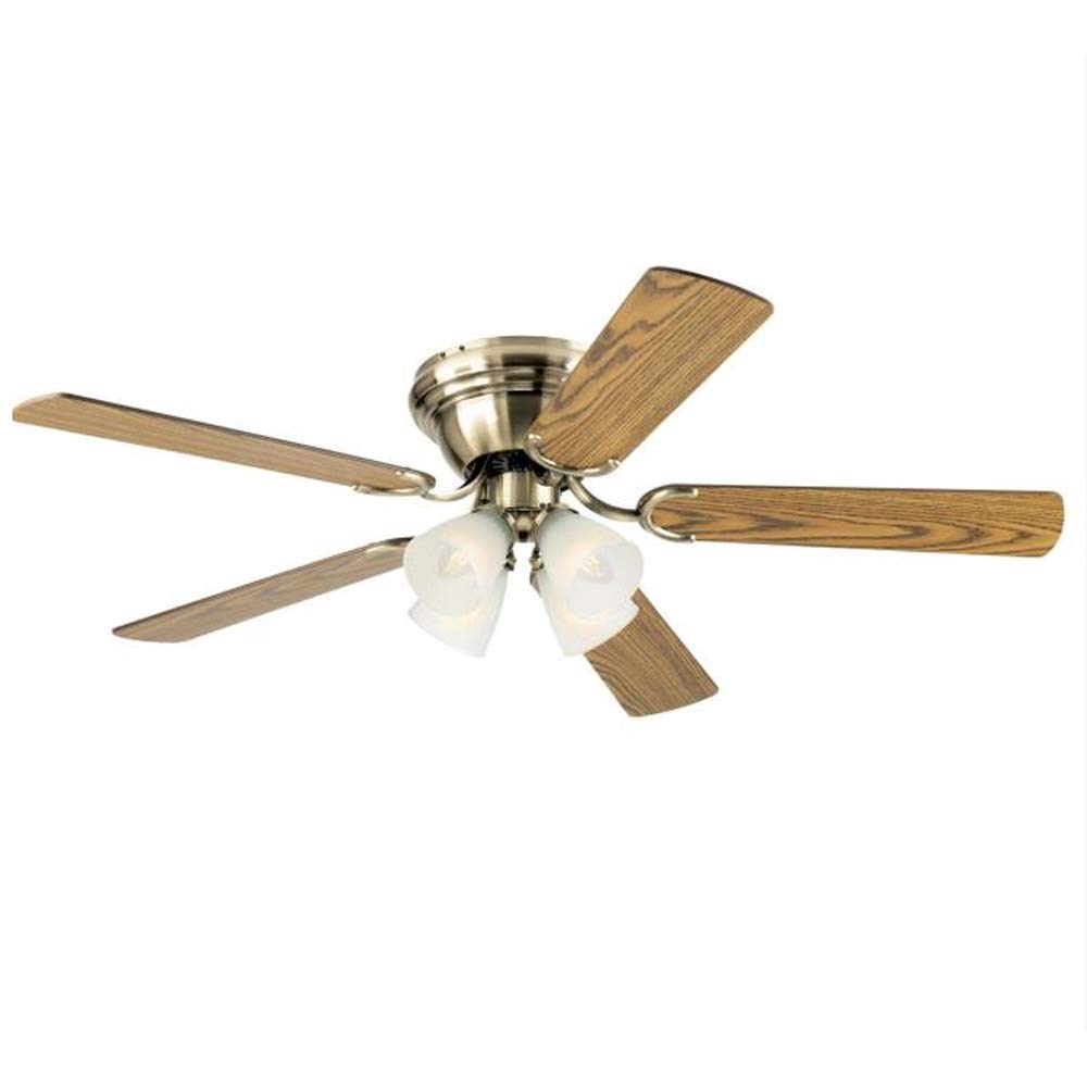 Ciata Lighting 52 Inch Contempora IV Indoor Ceiling Fan with Dimmable LED Light Fixture in Ribbed Glass with Reversible Blades  - Like New