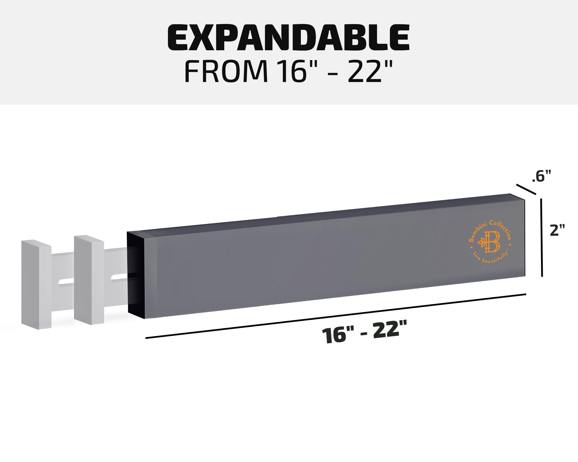 Bamb�si Adjustable Drawer Dividers - Expandable 16" to 22" - Drawer Organizer for Kitchen, Dresser, Bedroom, Bathroom, Clothes Drawer Divider Separators, 4-Pack (Grey Bamboo) - Very Good