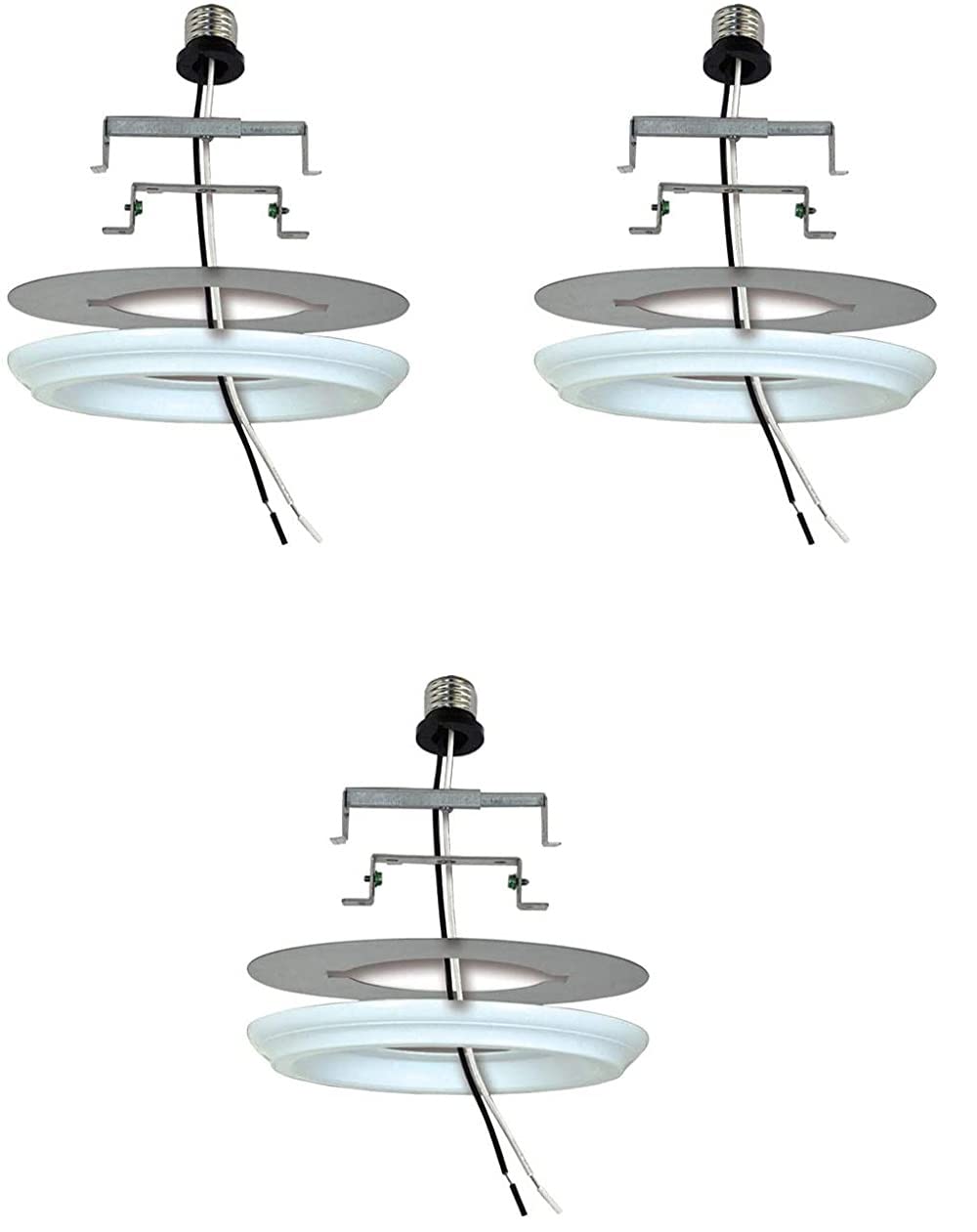 Ciata Lighting Recessed Lighting Converter for Pendant or Light Fixtures in White Finish � 3 Pack - Like New