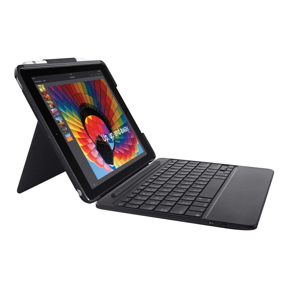 Logitech Slim Combo Case with Detachable Backlit Bluetooth Keyboard for iPad (5th & 6th Generation), Black - Like New
