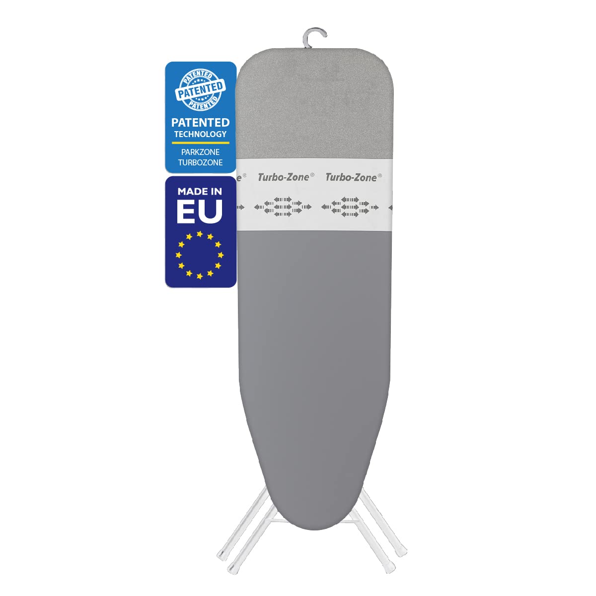 Bartnelli Smart Hanger Ironing Board with New Patent Technology | Made in Europe with Patent Fast-Glide Turbo & Park Zone, 4 Layer Cover Pad | 4 Premium Steel Legs (Size 43x13) - Very Good