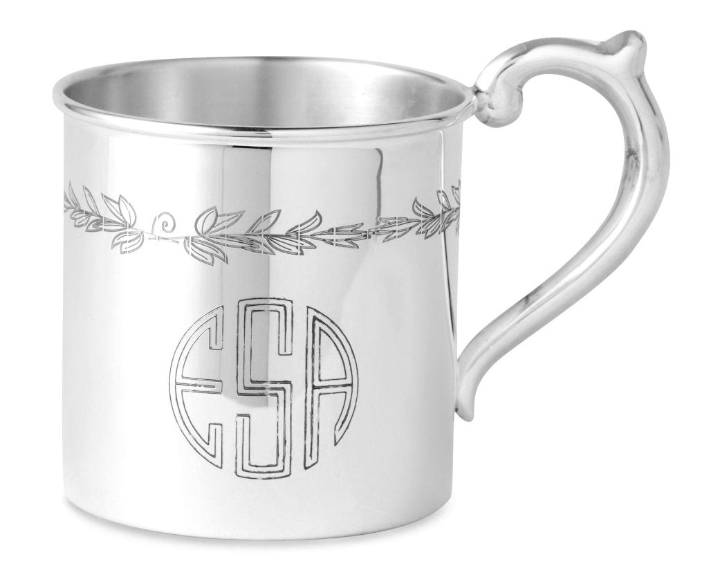 Cunill 3.5-Ounce Floral Baby Cup, 2.12-Inch, Sterling Silver - Very Good