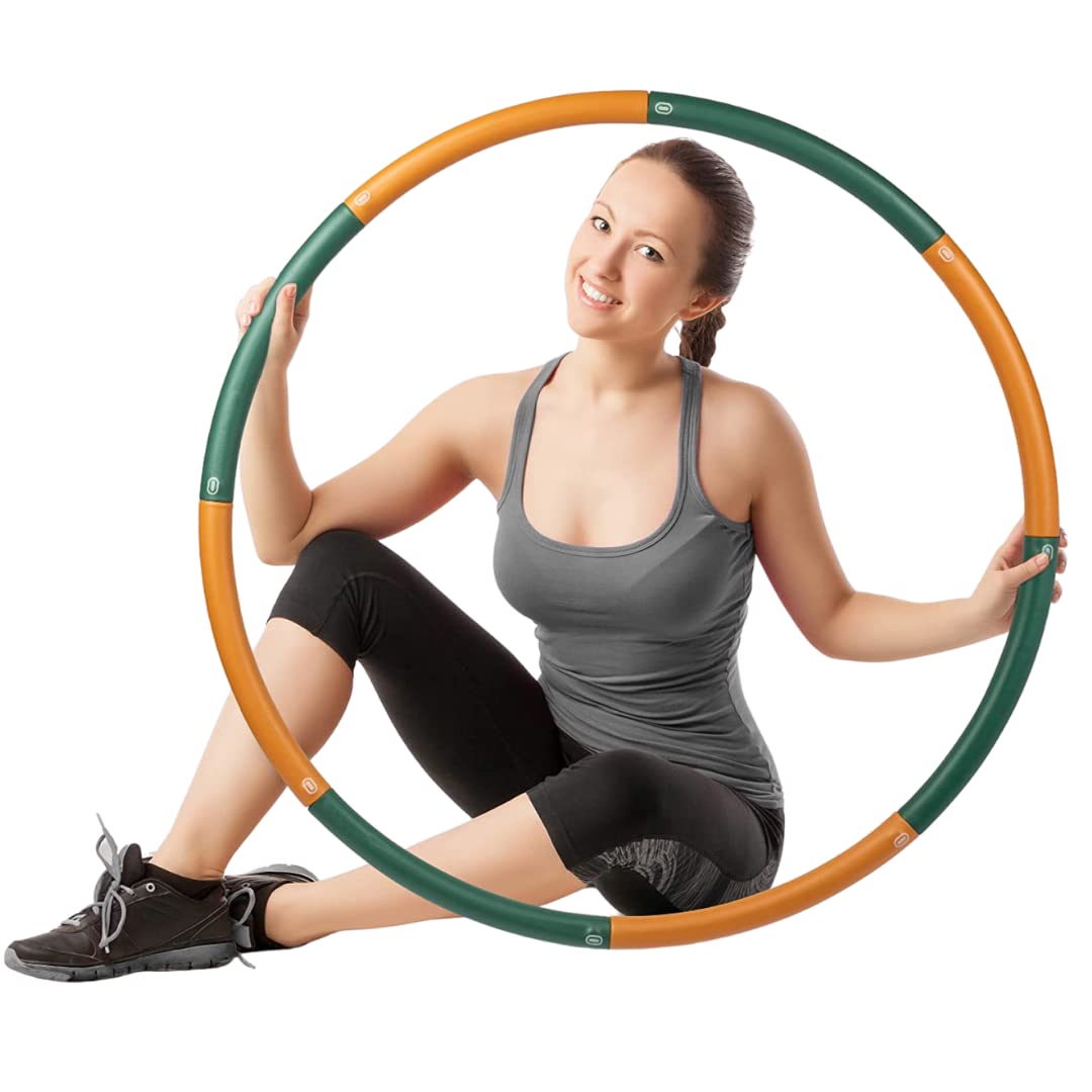 Ryno Tuff 2lb Weighted Hula Hoop for Adults with Thick Foam Padding, Bag & Jump Rope - 8 Section Weighted Fitness Hoop - Exercise Equipment for Home Gym Workouts to Burn Calories & Strengthen Muscles - Like New