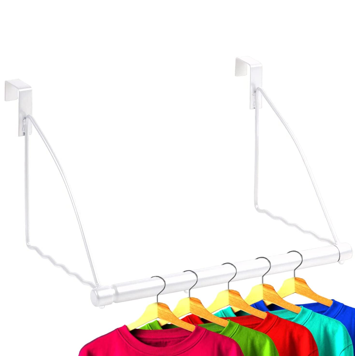 HOLDN� STORAGE Over The Door Hanger - Door Rack Hangers for Clothes - Bathroom Over Door Hanger for Hanging Clothes & Towels - Over The Door Clothes Drying Rack, White - Like New