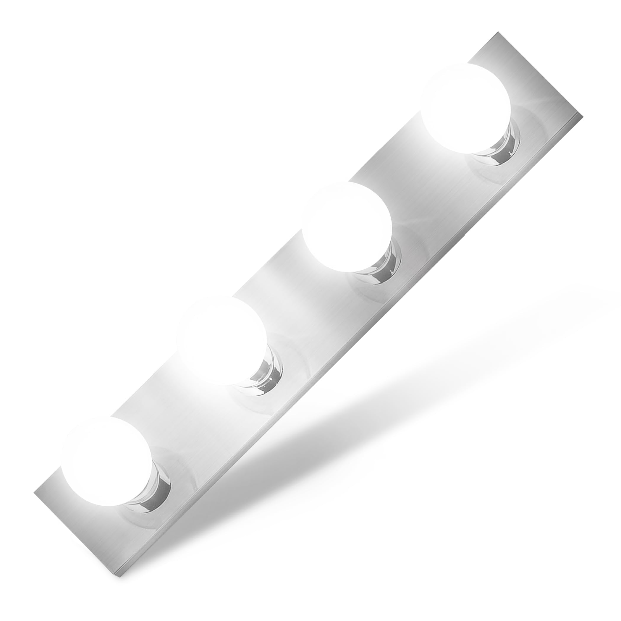 DYSMIO Lighting Four Light Vanity Strip - Hollywood Style Mirror Fixture with Chrome Plates � Salon-Grade Accessories for Bedroom, Bathroom, Dressing Room, Makeup Studio - 24 x 4.25 Inches - Like New