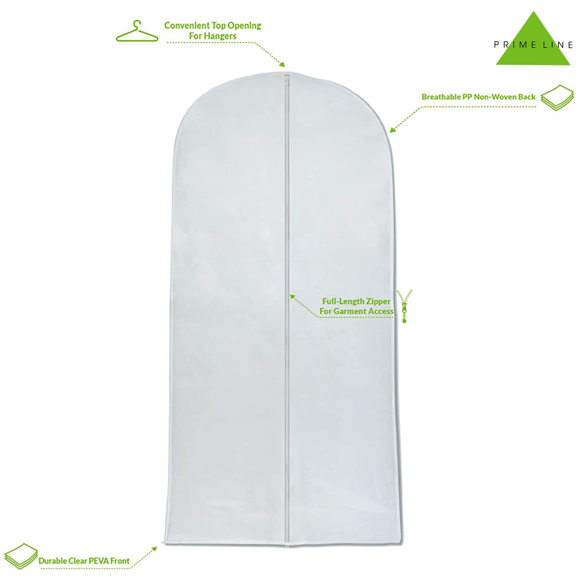 Prime Line Packaging Breathable Hanging Garment Bags with Clear Front, Suit Bags for Travel and Storage, Garment Cover for Clothes, Dresses and Suits 6 Pcs. 24x48 - Like New