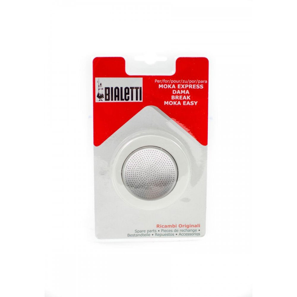 Packaging of 3 gaskets and 1 filter for aluminum coffeepots 3 cups. - Very Good