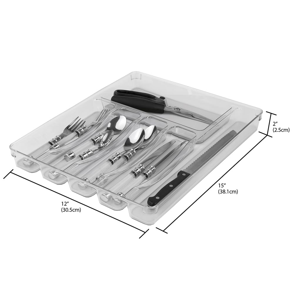 Home Basics 12" x 15" Plastic Drawer Organizer with Rubber Liner - Like New