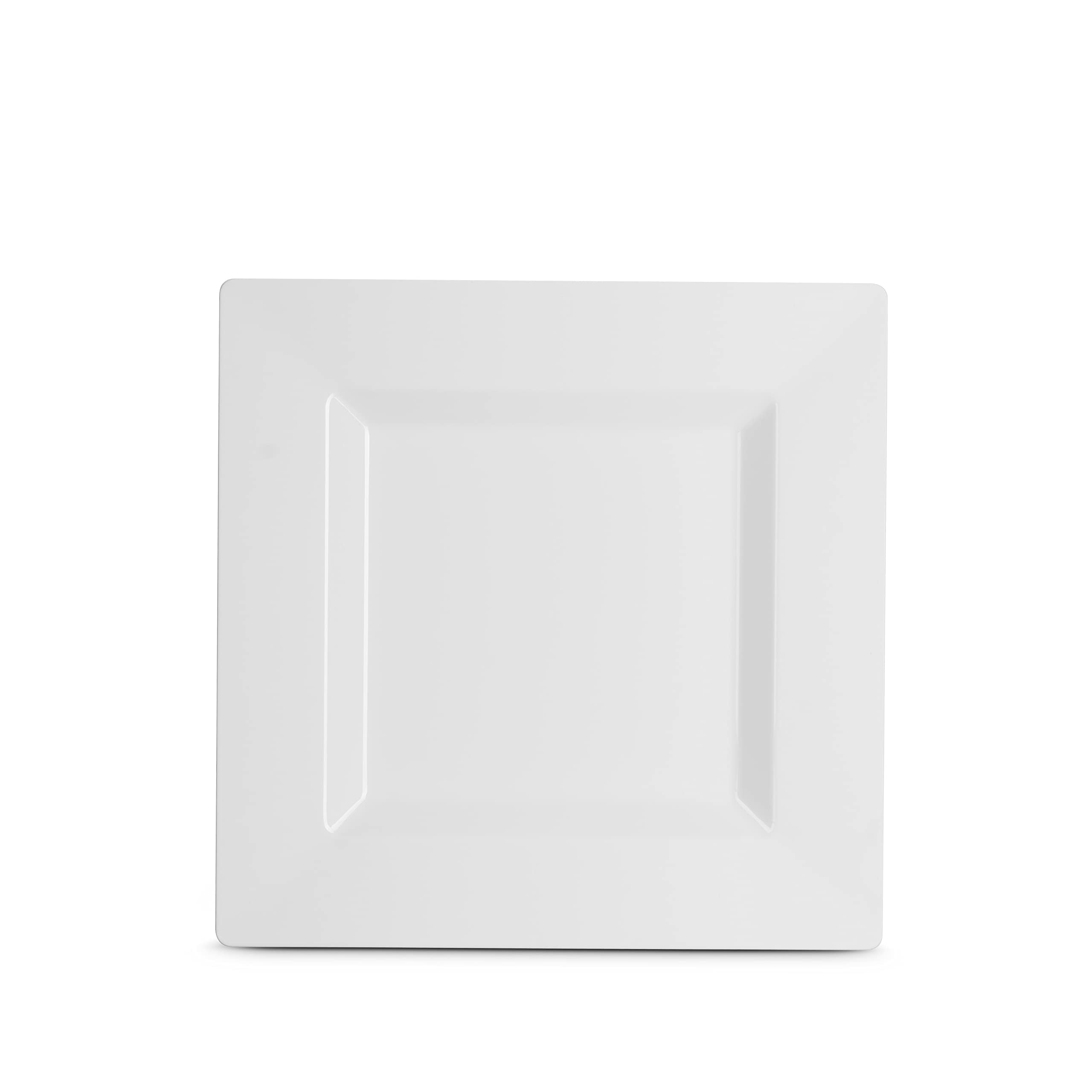 Munfix 60 Piece Plastic Party Plates White Square Disposable Plates, 30 Premium Heavy Duty 10.25 Inch Dinner Plates and 30 Plates 7.5 Inch Dessert Appetizer Wedding Plates - Like New