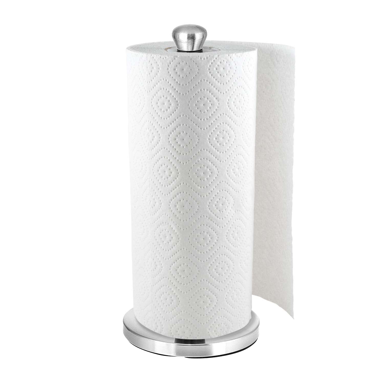 Alpine Countertop Paper Towel Holder Dispenser - Standing Paper Towel Holder Roll Stand for Kitchen Countertop & Bathroom(Silver Round Tip) - Very Good