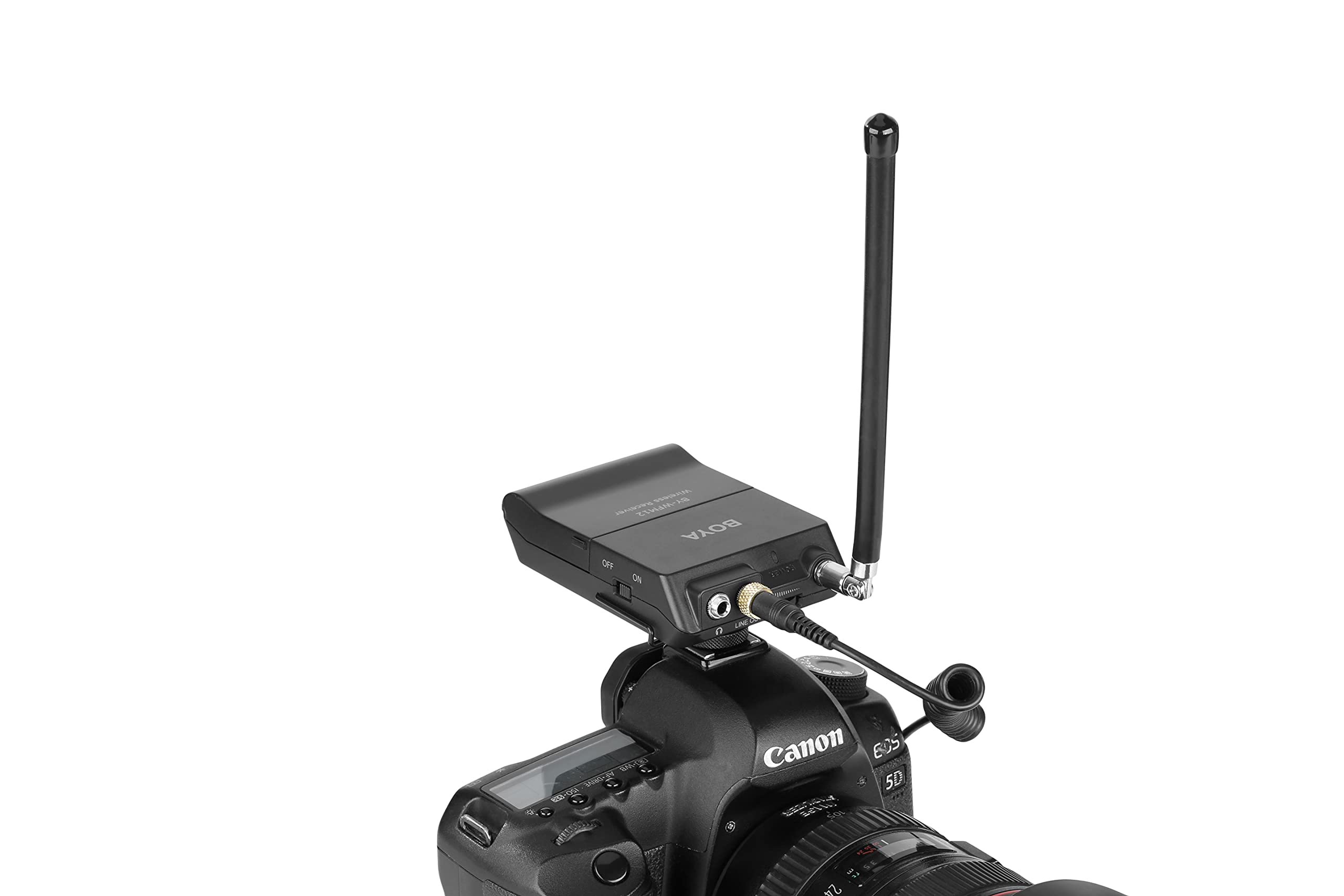 Boya BY-WFM12 - VHF Wireless Omnidirectional Lavalier Microphone System, for Capturing Single-Person Audio Interviews for Dlsrs, Camcorders, Smartphones, and Portable Recorders - Like New