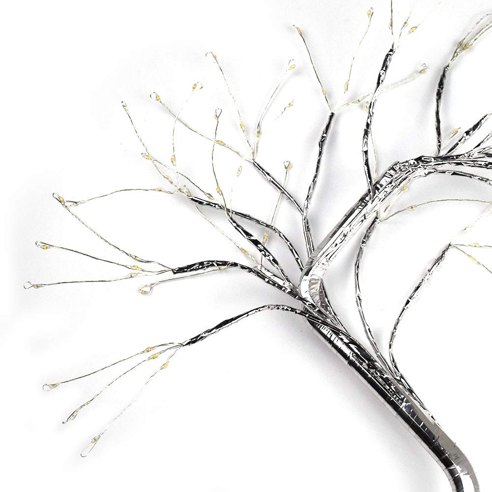Lake Industries 20" LED Firefly Tree Lights | Bonsai - Bedroom, Desk Top, Table Lamp Decoration | USB/Battery Operated | Touch Switch | DIY Adjustable Branches | Home Party Holiday | Warm Lighting - Like New