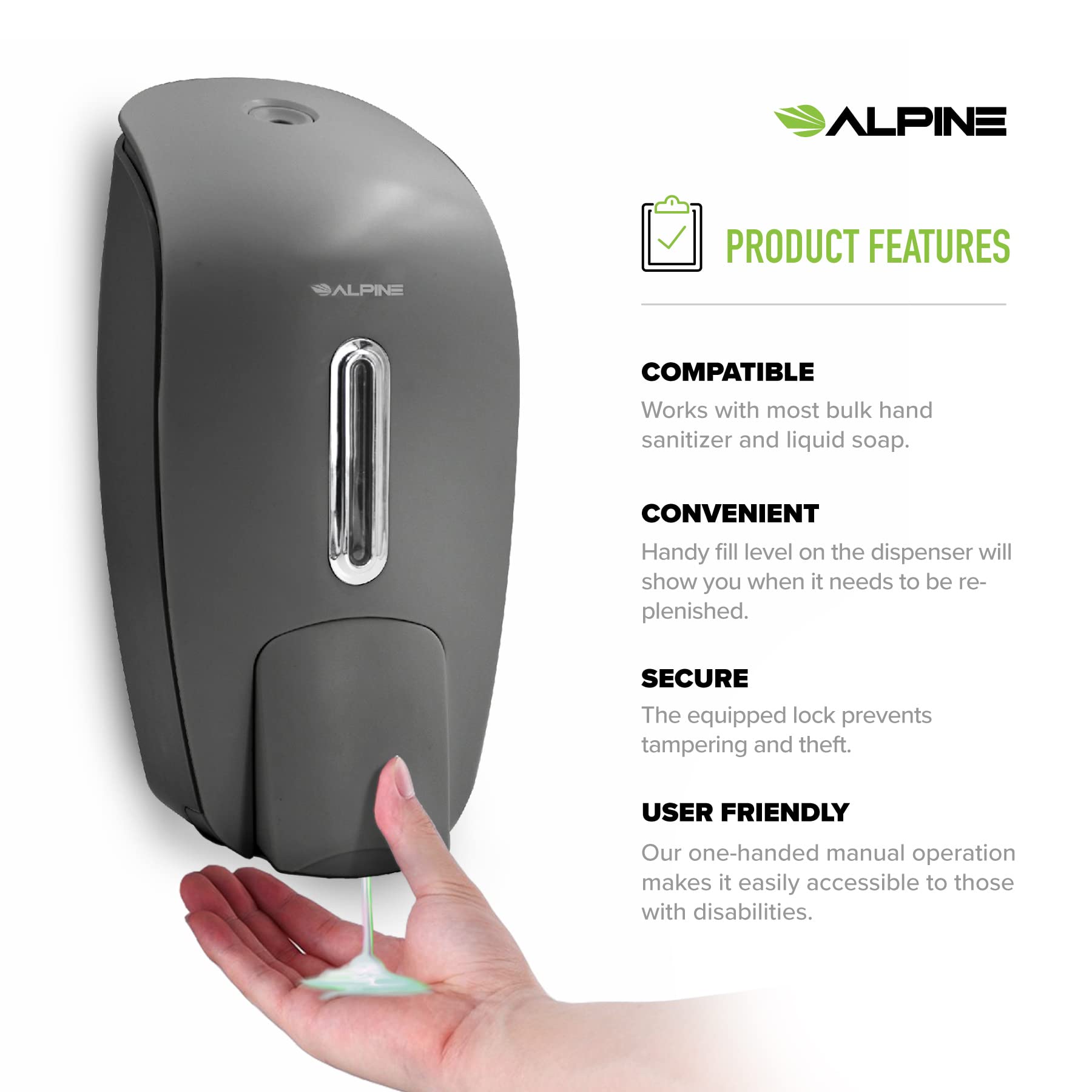 Alpine Industries Hand Sanitizer Dispenser - Variation - Acceptable
