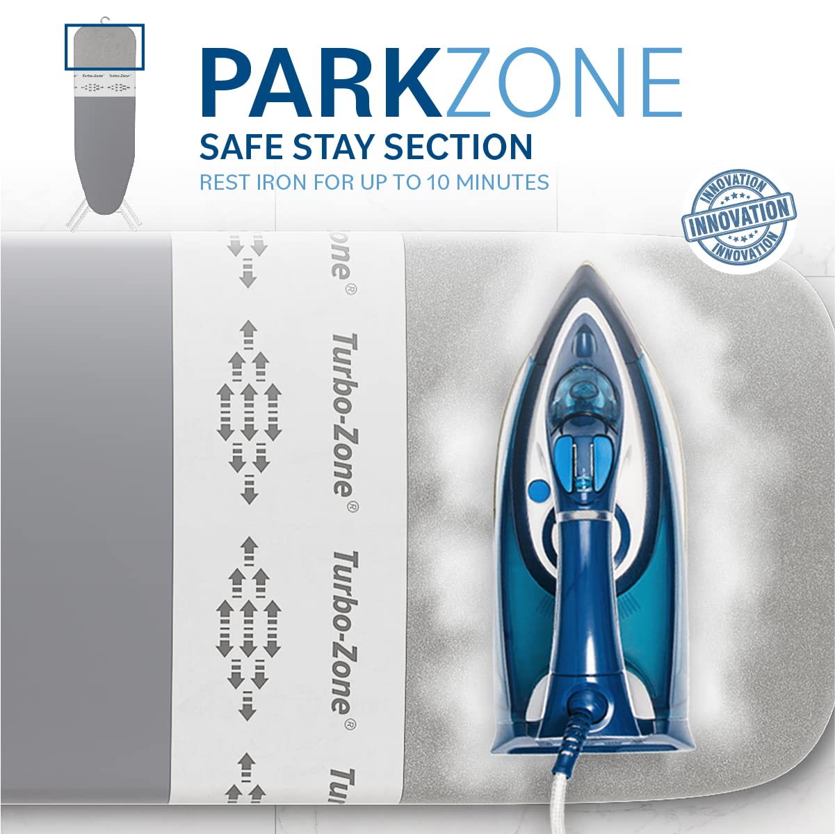 Bartnelli Smart Hanger Ironing Board with New Patent Technology | Made in Europe with Patent Fast-Glide Turbo & Park Zone, 4 Layer Cover Pad | 4 Premium Steel Legs (Size 43x13) - Very Good