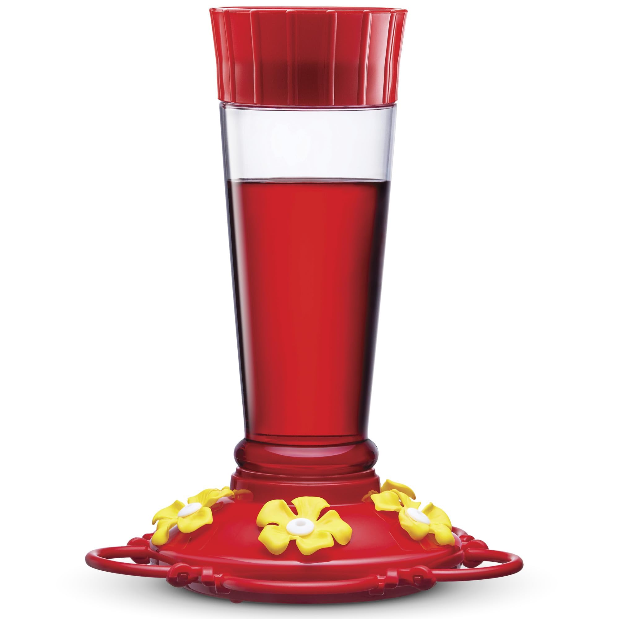 Hummingbird Feeder 10 oz. Plastic Hummingbird Feeders for Outdoors, with Built-in Ant Guard - Circular Perch with 5 Feeding Ports - Wide Mouth for Easy Filling/2 Part Base for Easy Cleaning - Very Good