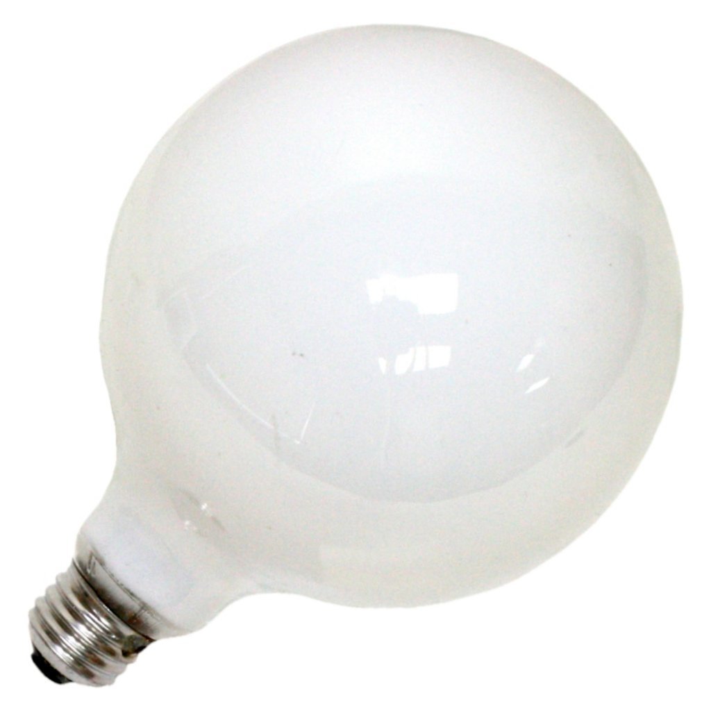 GE Soft White 49780 60-Watt, 660-Lumen G40 Soft White Bulb, 5-Inch Diameter with Medium Base, 1-Pack - Like New