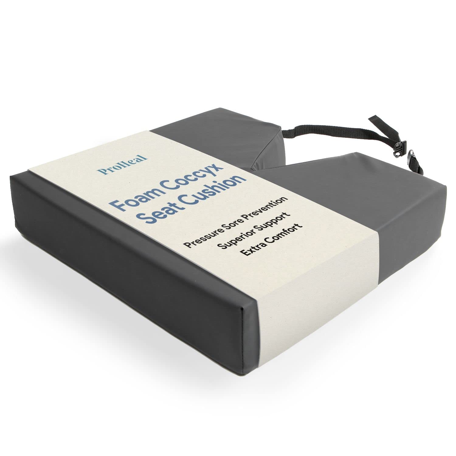 ProHeal Coccyx Foam Wheelchair Cushion 3" Medium Profile - Offers Lower Back Support - Relief for Pressure Sores and Pain - High Density, High Resilient Foam - 1 Year Warranty - Like New