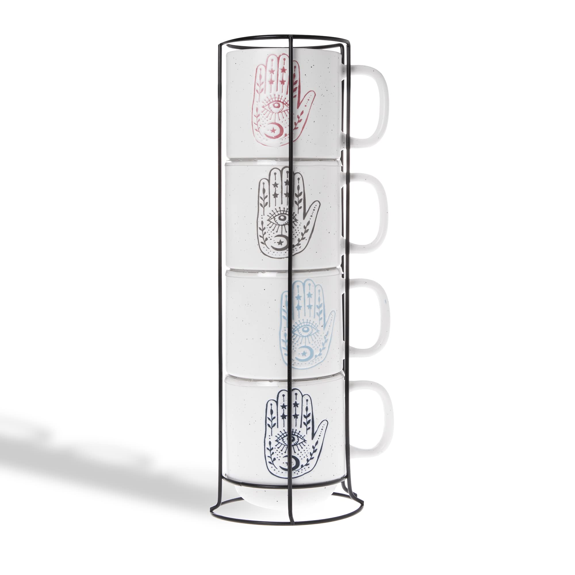 Sheffield Home Stackable Mugs with Wire Rack - Like New