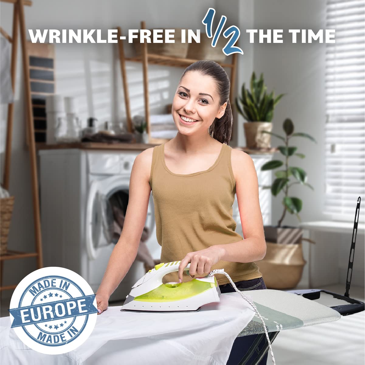 Bartnelli Heavy Duty Ironing Board 48x15 | Designed & Made in Europe with Patent Technology, Turbo & Park Zone, Features: 4 Layer Cover &Pad,Height-Adjustable,4 Premium Steel Legs,Upgraded Iron Rest. - Very Good